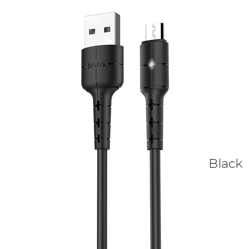 Hoco X30 microUSB cablu (LED indicator de stare), LED indicator de stare, 2A, 1,2m, negru