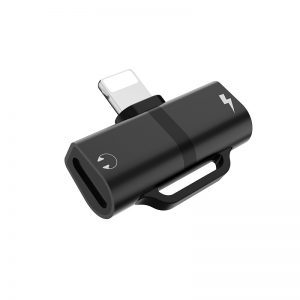 Hoco LS20 2in1 lightning distribuitor (lightning audio+lightning încărcător port), negru