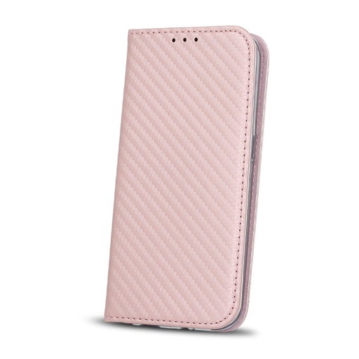 Huawei P10 Lite smart carbon magnetic husă tip carte, roz auriu
