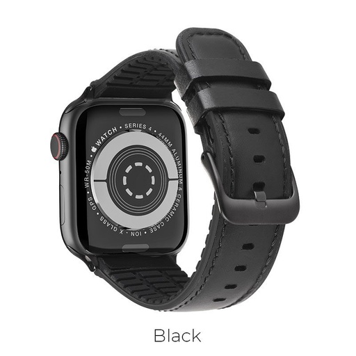 Hoco Apple Watch Series1/2/3/4/5(42/44mm) WB18 Fenix curea din piele, Negru
