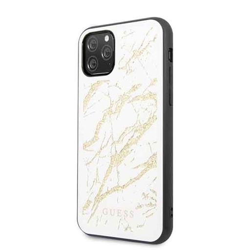 Apple iPhone 11 Pro Guess Auriu Glitter Marble husă (Alb) - GUHCN58MGGWH