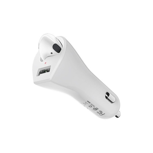 Borofone BC23 fără fir headset auto încărcător, alb