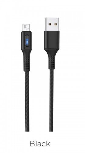 Hoco U79 microUSB cablu, LED indicator de stare, supraîncărcare împotriva protecție, negru