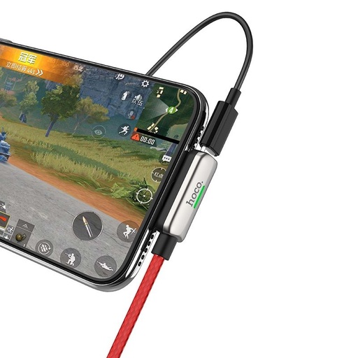 Hoco LS28 lightning distribuitor (lightning audio+lightning încărcător port), argintiu