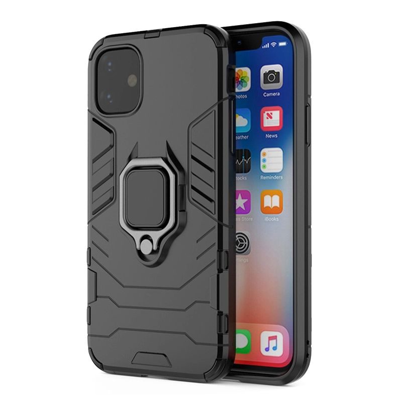 Samsung Galaxy S20 Plus ring armor ütésálló hátlap tok (Fekete)