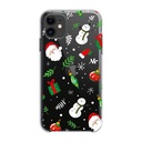 Apple iPhone 12 Mini Winter szilikon hátlap tok (Christmas Mix (Átlátszó)