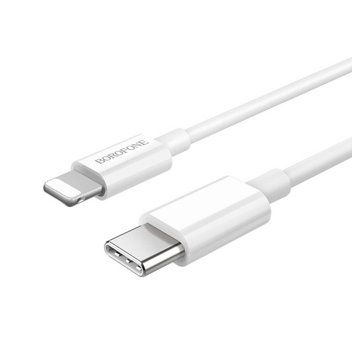 Borofone BX36 lightning cablu (PD încărcător rapid), 3A, 18W, 1m, alb