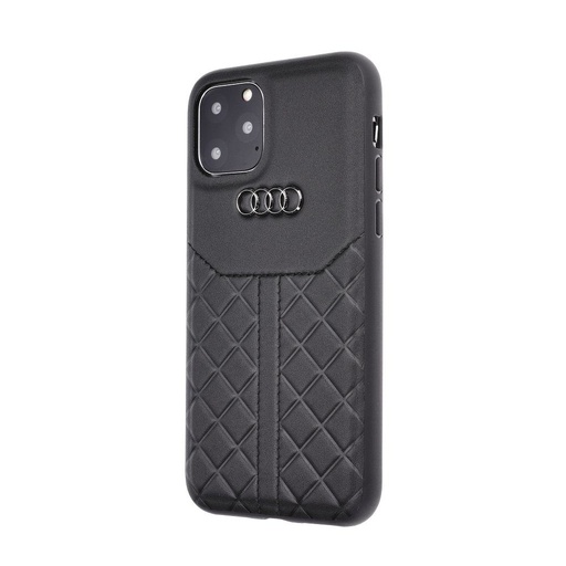 Apple iPhone 11 AUDI leather premium back cover case (Black) - AU-TPUPCIP11R-Q8/D1-BK