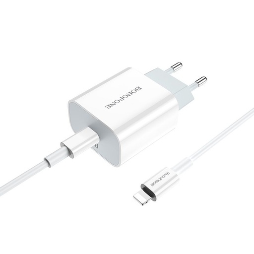 Borofone BA38A PD de rețea încărcător rapid (lightning cablu), max. 18W, alb