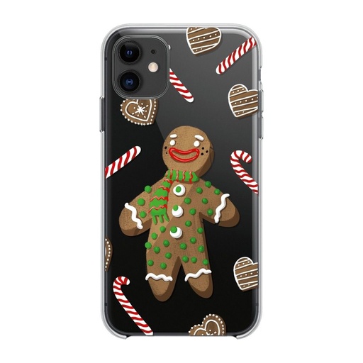 Samsung Galaxy A51 Winter silicon husă spate (Gingerbread Men (Transparent)