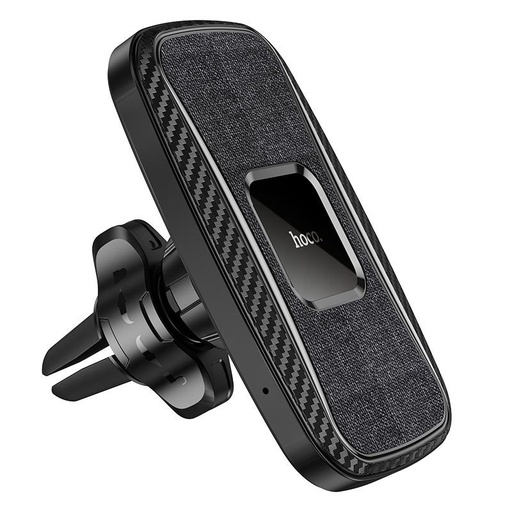 Hoco CA75 fără fir auto încărcător (pentru grilă ventilație), 10W, PU piele, magnetic, negru