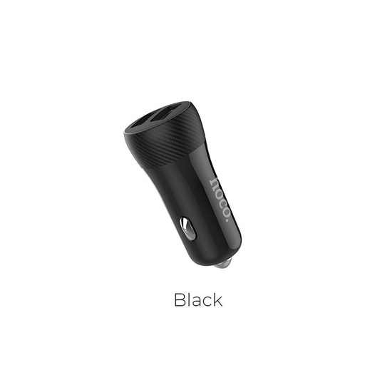 Hoco Z21 auto încărcător (2xUSB port), LED indicator de stare, 5V 2,4A, negru