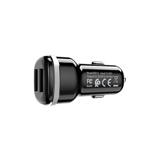 Borofone BZ13 auto încărcător (2xUSB port), 5V 2,4A, negru