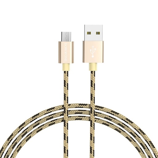 Borofone BX24 microUSB cablu, textil, 1m, auriu