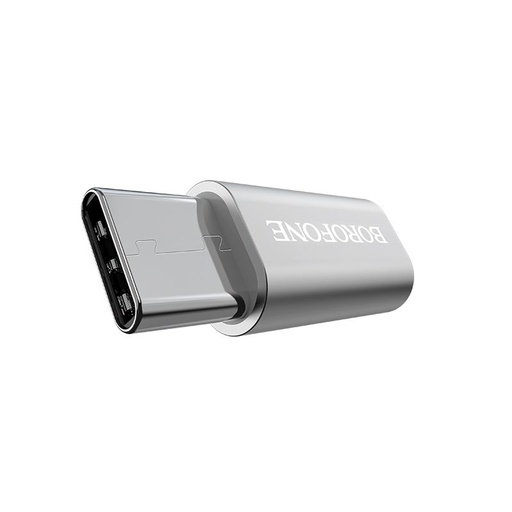 Borofone BV4 adaptor (type-C, MicroUSB), argintiu