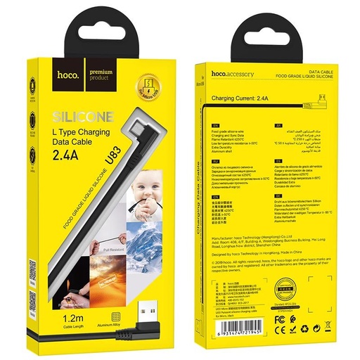 Hoco U83 microUSB cablu, 2,4A, 1,2m, negru