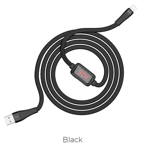 Hoco S4 lightning cablu, 3A, LED indicator de stare, supraîncărcare împotriva protecție, negru
