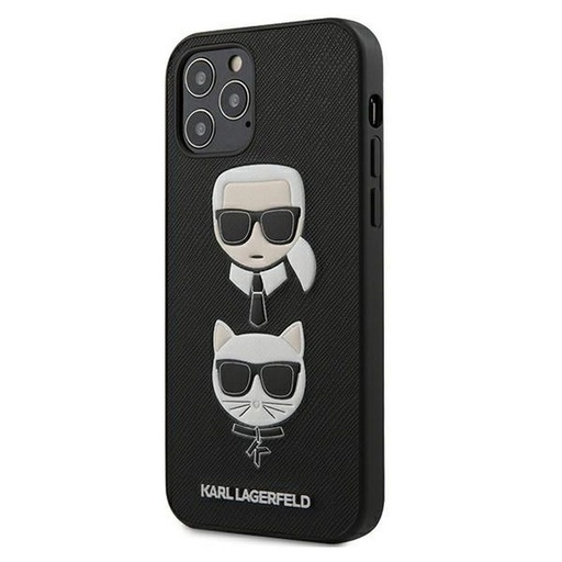 Apple iPhone 12 / iPhone 12 Pro Karl Lagerfeld faceplate premium husă spate (Negru - KLHCP12MSAKICKCBK)