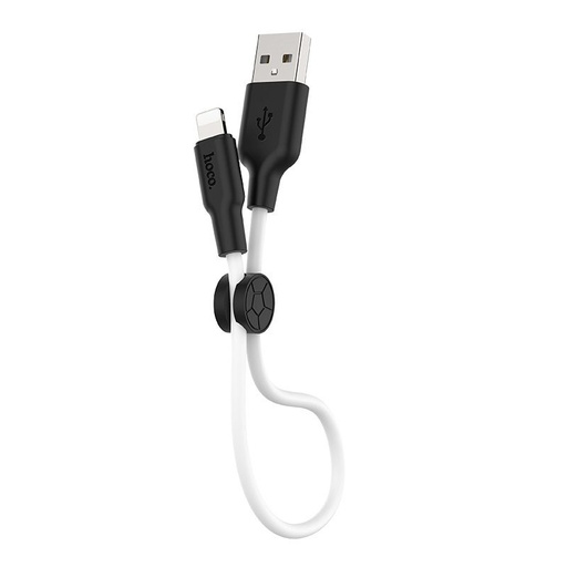 Hoco X21 Plus lightning cablu, 3A, 0.25M, negru - alb