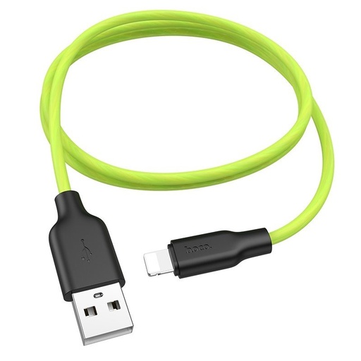 Hoco X21 Plus lightning cablu, fluorescent, 1M, 2.4A, silicon, verde