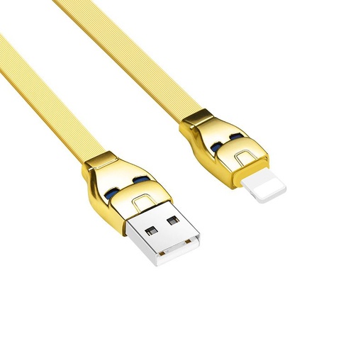 Hoco U14 lightning cablu, 2.4A, LED indicator de stare, 1.2M, auriu