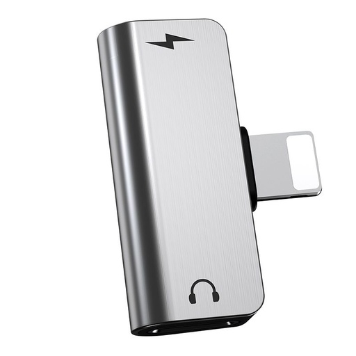Hoco LS24 lightning distribuitor (lightning audio+lightning încărcător port), 2A, argintiu