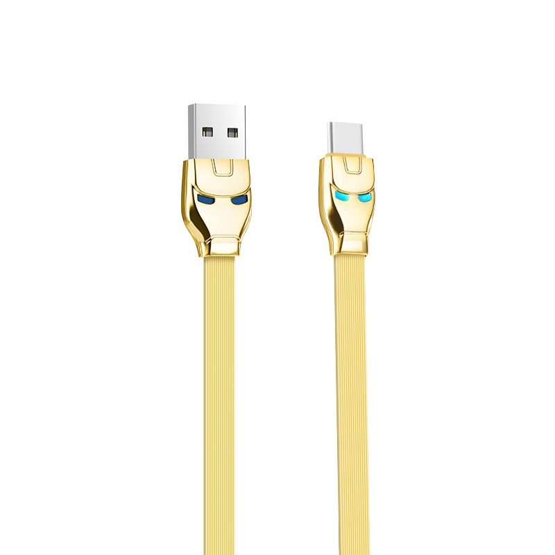 Hoco U14 type-C kábel, 2.4A, LED állapotjelző, 1.2M, arany