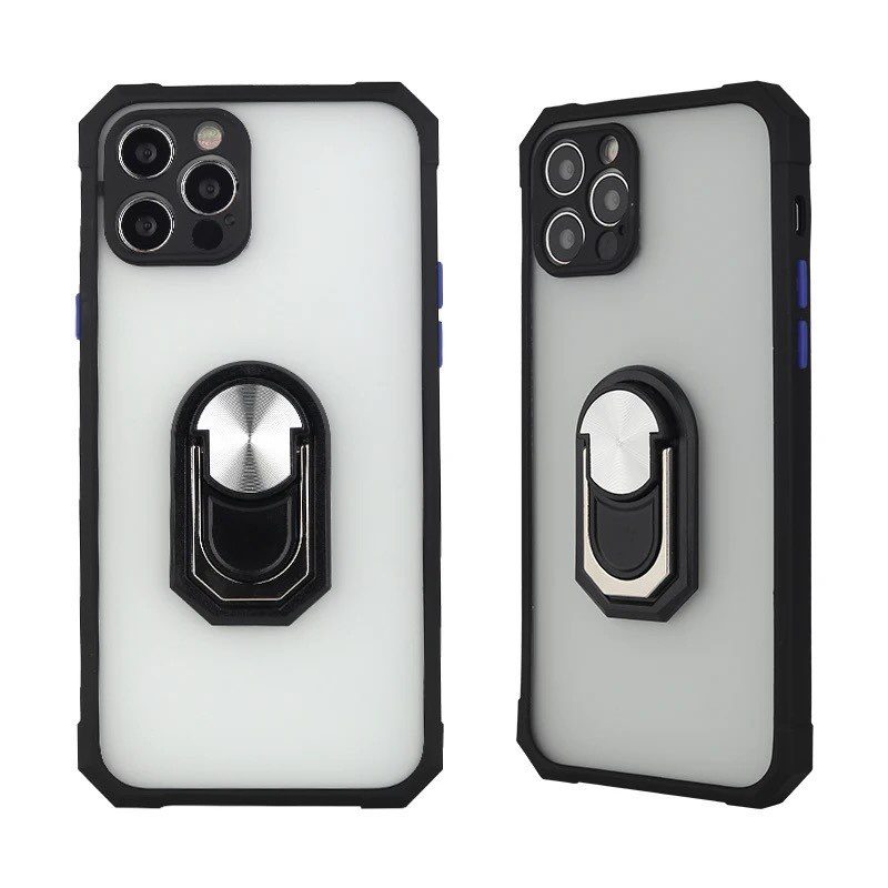 Apple iPhone 12 defender bumper ring hátlap tok (Fekete)