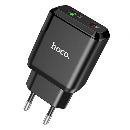 Hoco N5 de rețea încărcător rapid (QC, PD), PD20W + QC3.0, negru