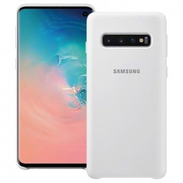 Samsung Galaxy S10 silicone cover original husă spate, alb