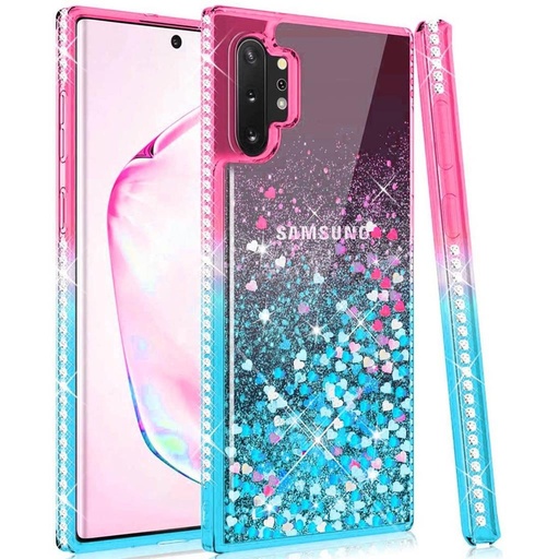 Apple iPhone 12/12 Pro diamond liquid husă spate (roz-albastru)