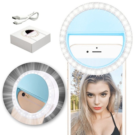 selfie LED lumină, albastru