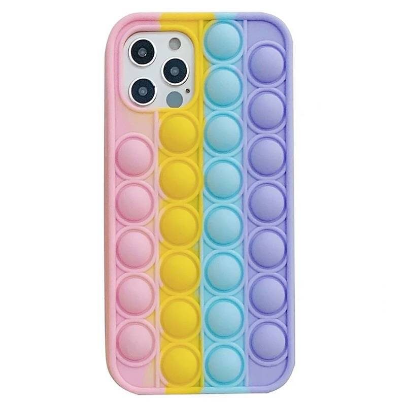 Samsung Galaxy A52 4G/A52 5G/A52s 5G push bubble hátlap tok (pink-sárga-kék-lila)