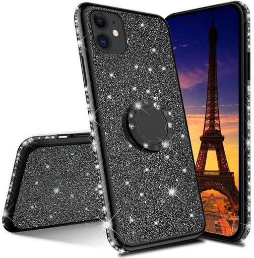 Apple iPhone 12 Mini diamond ring husă spate, (Negru)