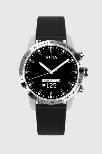 Viita HRV Tachymeter Leather ceas inteligent, monitor de activitate, argintiu negru