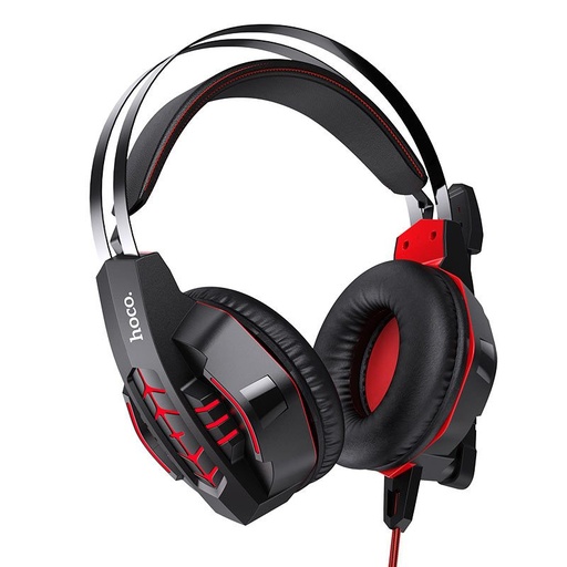 Hoco W102 căști, 2m, two-in-one audio adapter, roșu