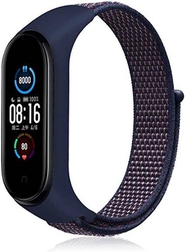 Xiaomi Mi Band 3/4/5/6 nylon curea, albastru marin