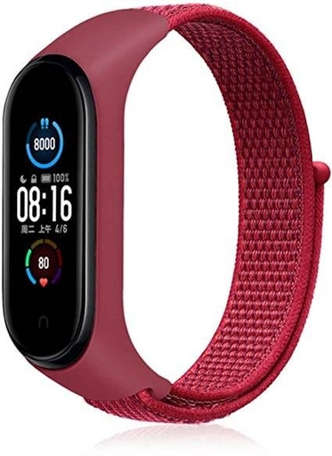 Xiaomi Mi Band 3/4/5/6 nylon curea, bordo