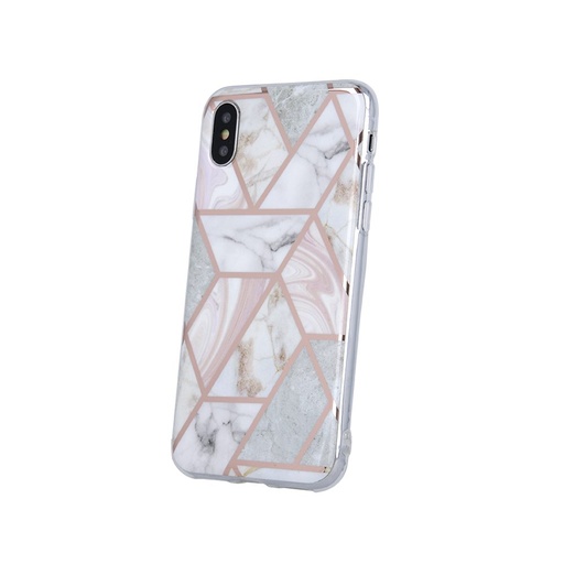 Apple iPhone 12 Pro Max geometric marmur husă spate (Roz)
