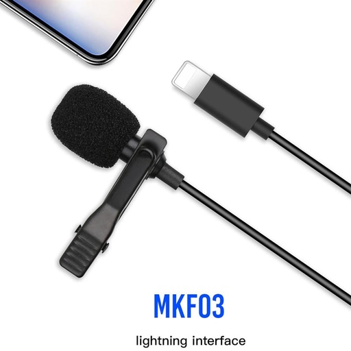 XO MKF03 mobil microfon (Negru) – Lightning cu conector