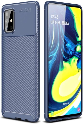 Samsung Galaxy A71 carbon fiber silicon husă spate, (Albastru)
