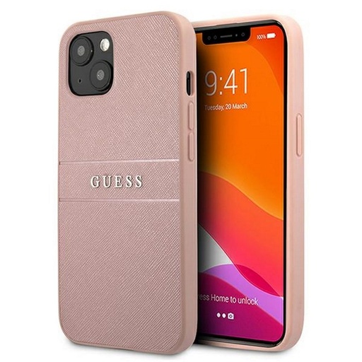 Apple iPhone 13 Guess PU Leather Saffiano husă (Roz) - GUHCP13MPSASBPI