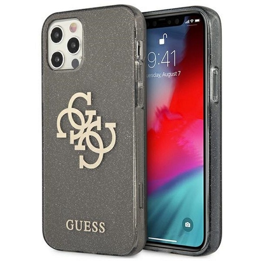 Apple iPhone 12 / 12 Pro Guess TPU Big 4G Full Glitter husă (Negru) – GUHCP12MPCUGL4GBK
