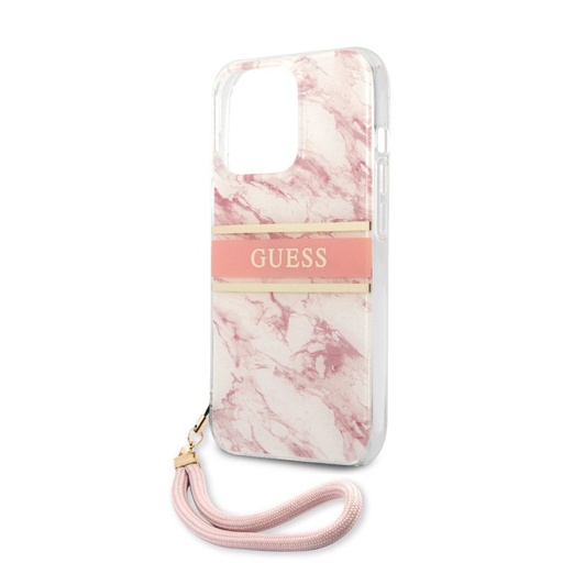 Apple iPhone 13 Pro Guess TPU Marble Stripe husă (Roz) – GUHCP13LKMABPI