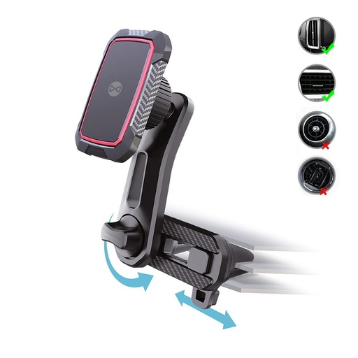 Forever MH suport auto (pentru grilă ventilație), magnetic auto suport telefon (pentru grilă ventilație), negru