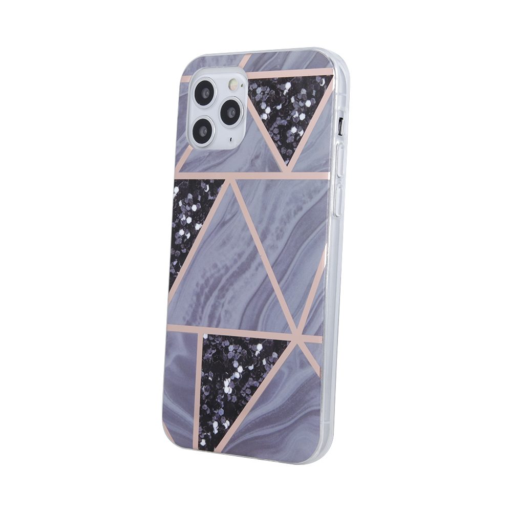 Samsung Galaxy A22 4G geometric marmur hátlap tok (Grafit)
