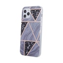 Apple iPhone 12 / iPhone 12 Pro geometric marmur hátlap tok (Grafit)
