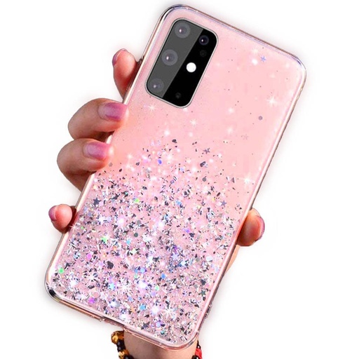 Apple iPhone 12/12 Pro sequins glue glitter sclipitor silicon husă spate (Roz)