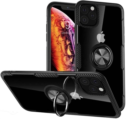 Apple iPhone 12/12 Pro carbon ring husă spate (Negru)