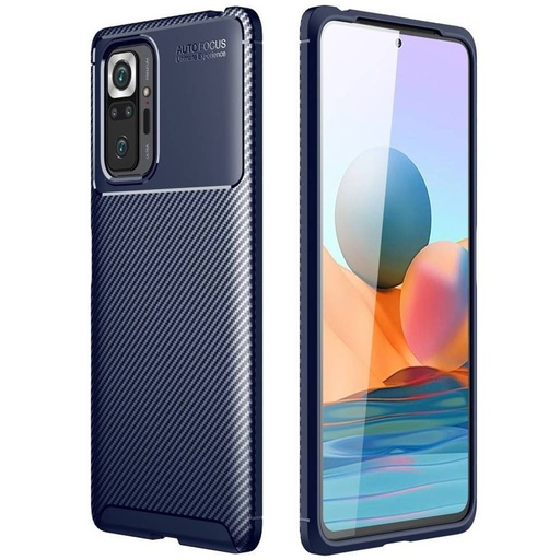 Xiaomi Redmi Note 10 4G/Redmi Note 10S carbon fiber silicon husă spate, (Albastru)